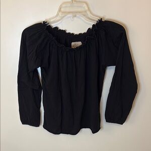 LAST CALL! Black Off-Shoulder Cotton Top